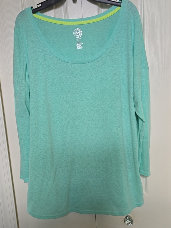SO Tops - SO Light Aqua Scoop Neck Long-Sleeve Top